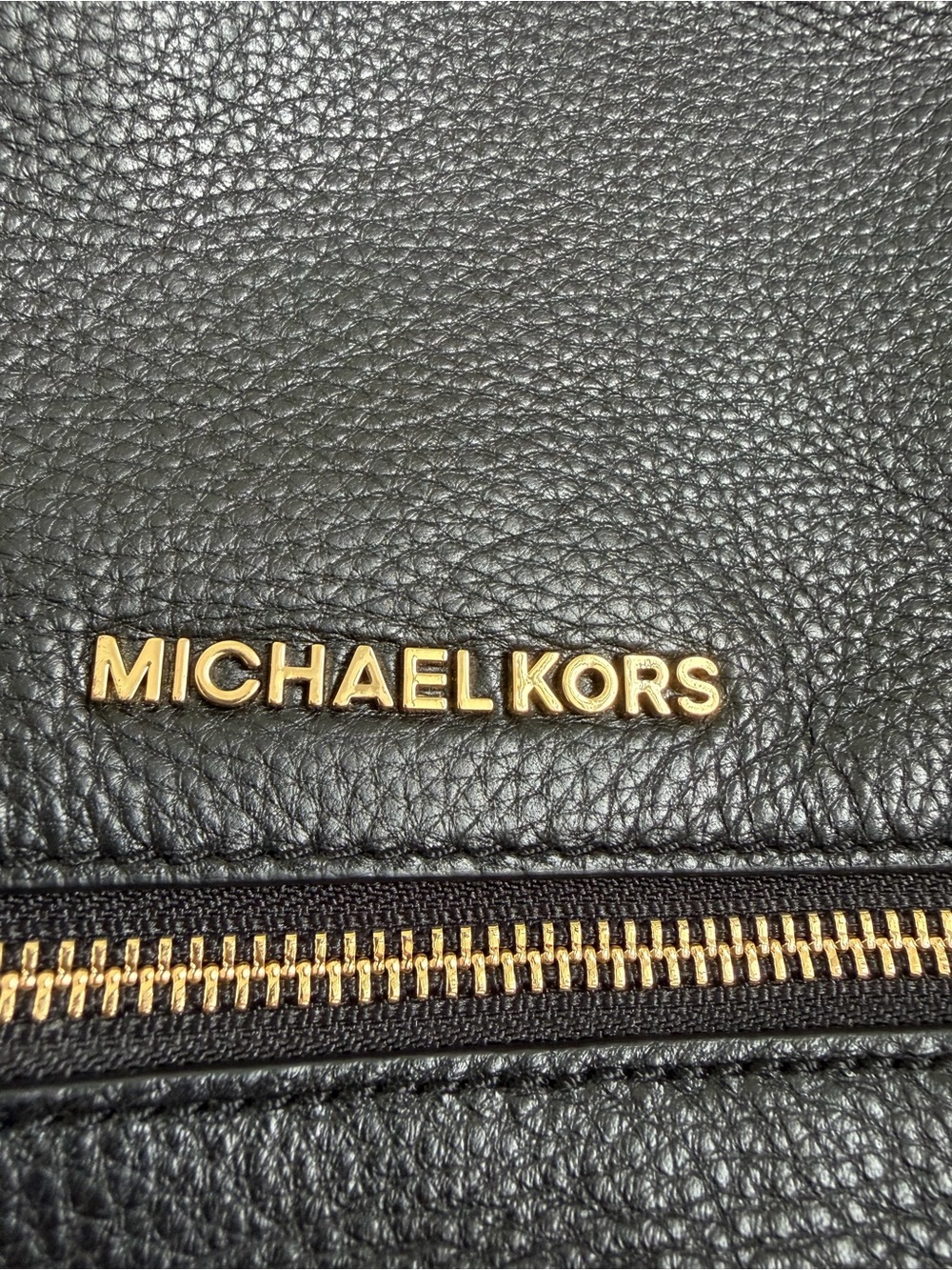 Michael Kors Black Pebbled Leather Backpack Gold Hardware Medium - Picture 2 of 16